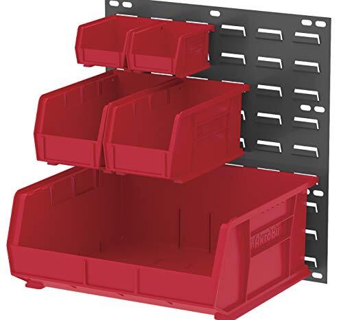 Stackable Plastic Storage Bins 11x4 Red Heavy Duty Organizer 12 Pack