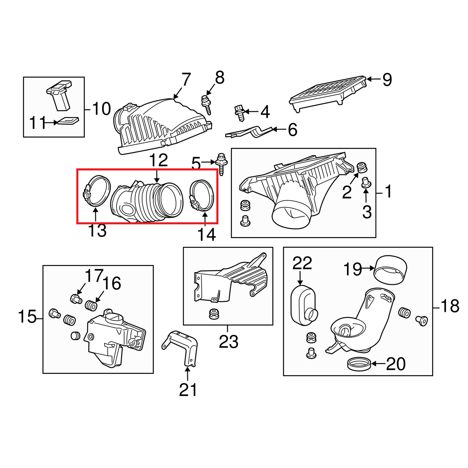 Fits 2010-2013 Acura MDX & ZDX New Black Air Intake Hose 17228-RYE-A10 USA