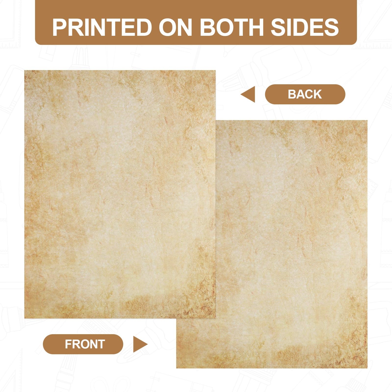 70PCS Vintage Paper 8.5 x 11 in Parchment paper for Writing Letter writing Paper