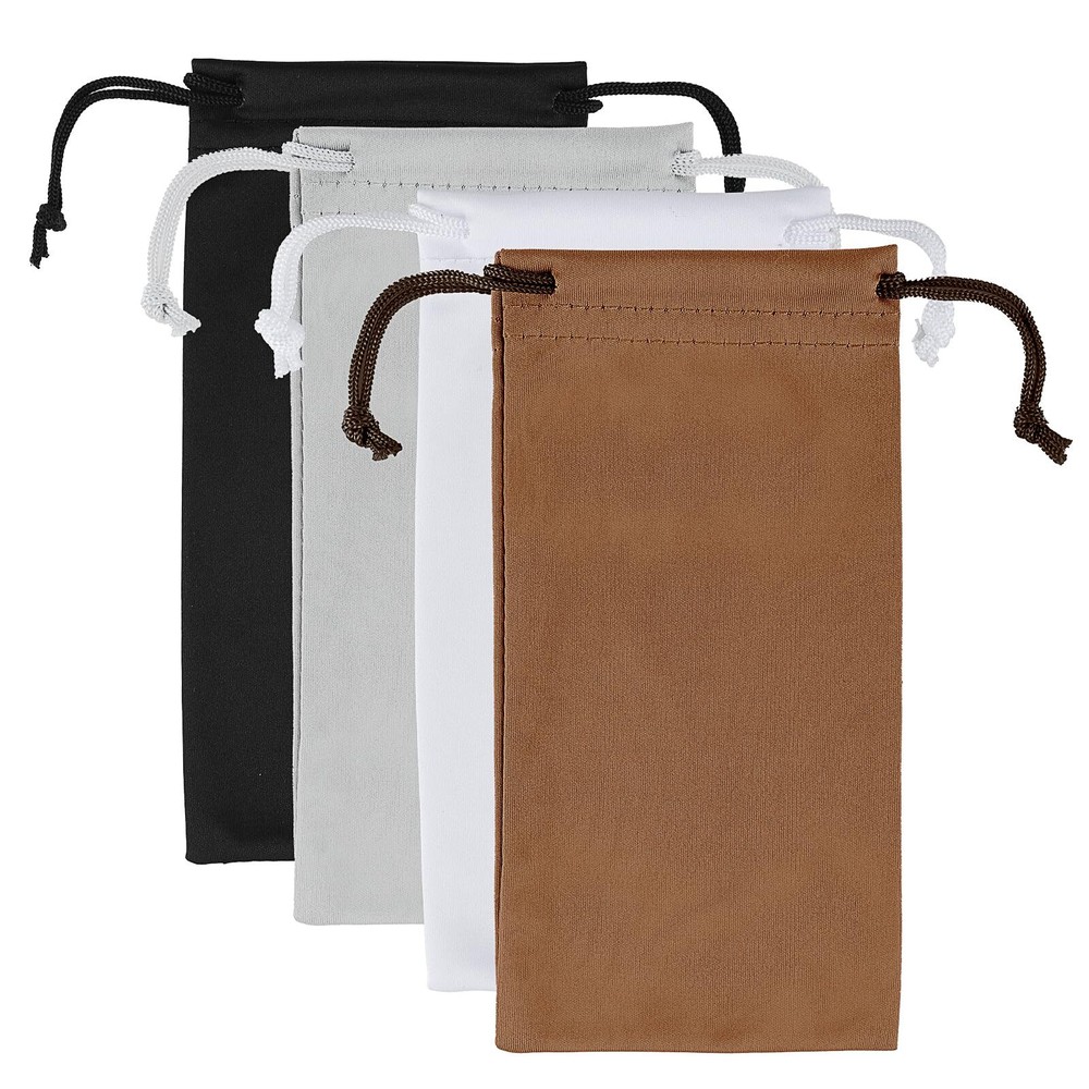 4 Pack Microfiber Soft Eyeglasses Pouch Sunglasses Case with Drawstring