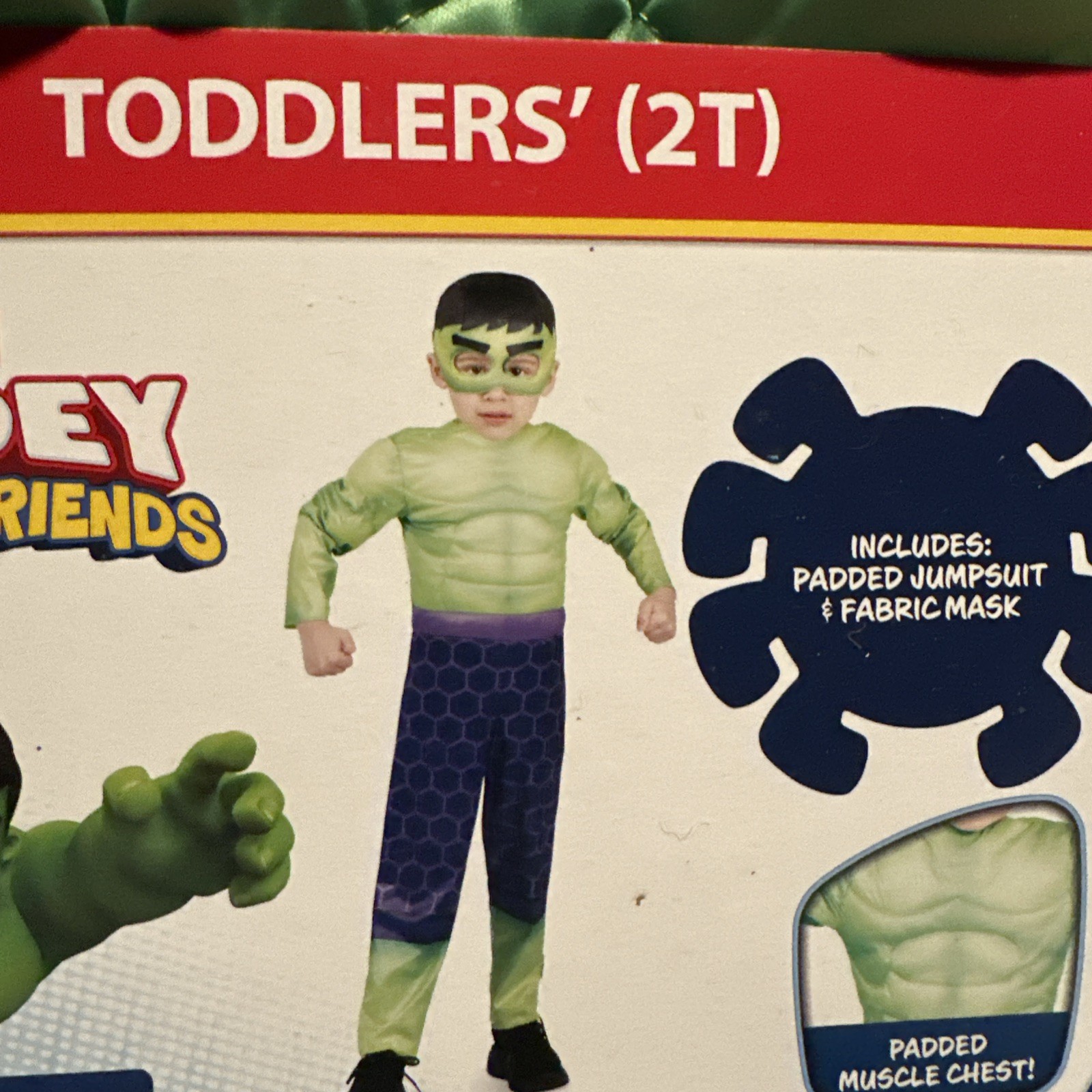 Halloween Costume Boy Toddler 2T Marvel Hulk New