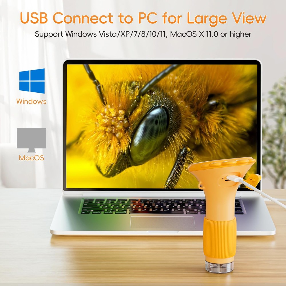 Handheld Digital Microscope for Kids - 1000X Portable USB Science Camera