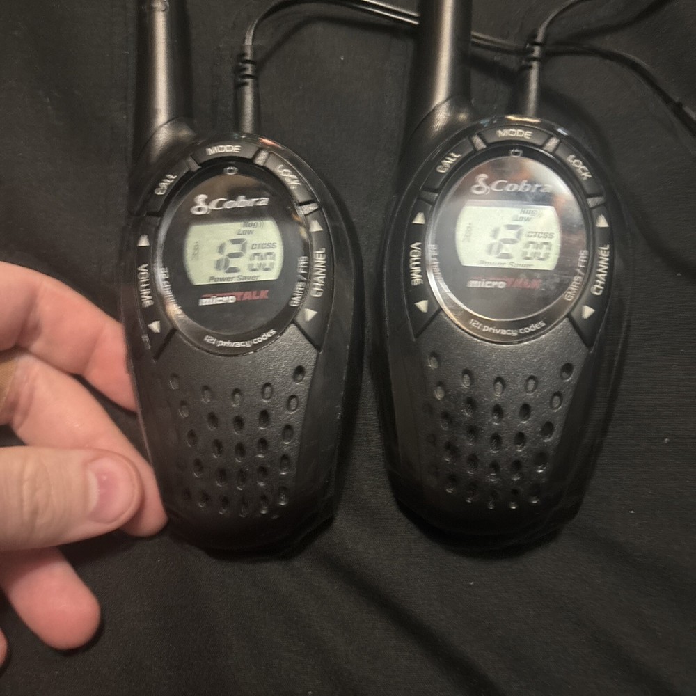 Cobra CTX90 Micro Talk Walkie-Talkie Pair w/ Power Cables [Tested]