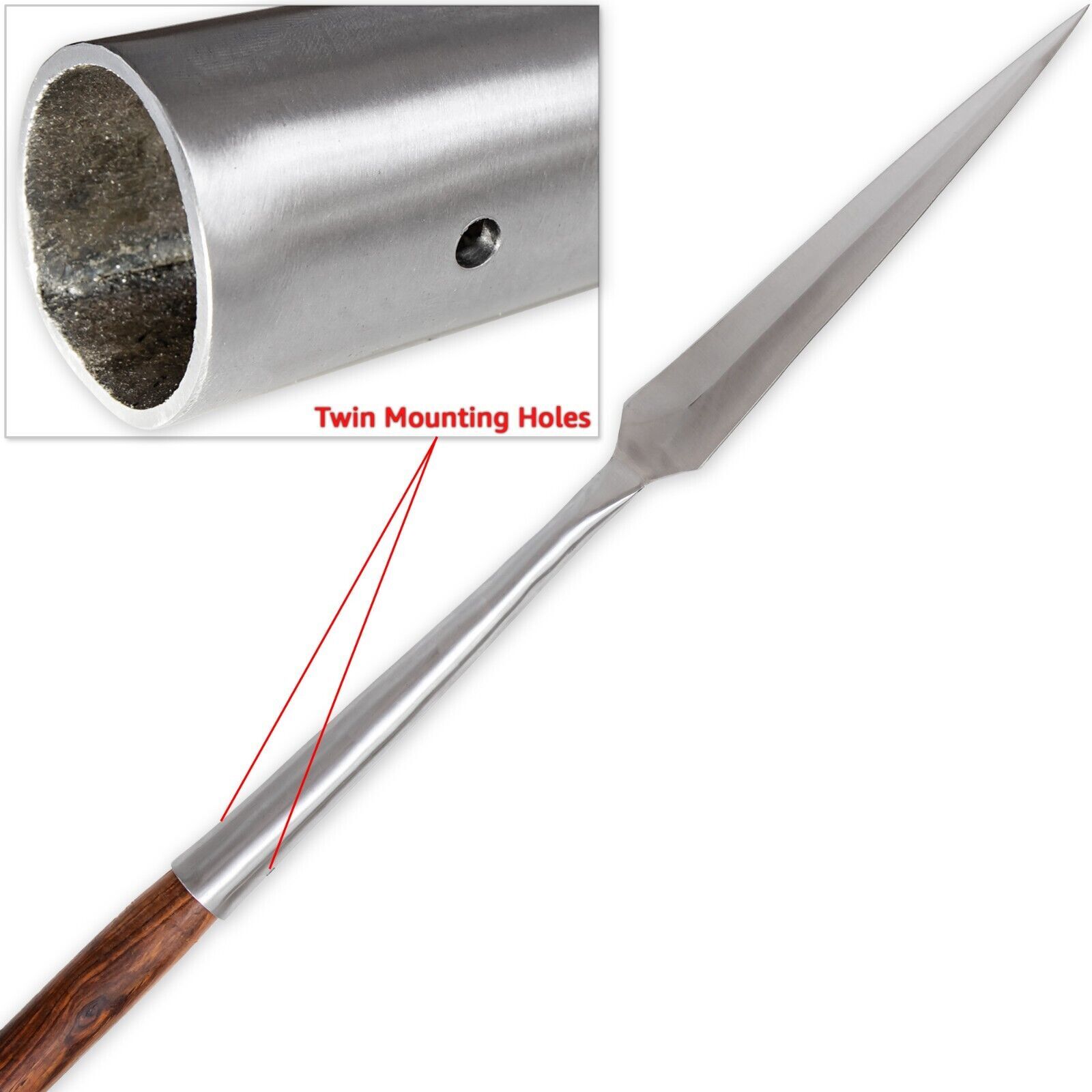 1095 High Carbon Steel Viking Hewing Spearhead, Functional New