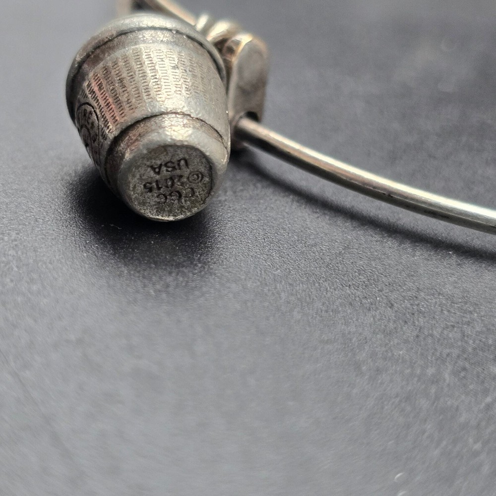 Wind and Fire Coffee Themed Charm Bracelet Silver Tone