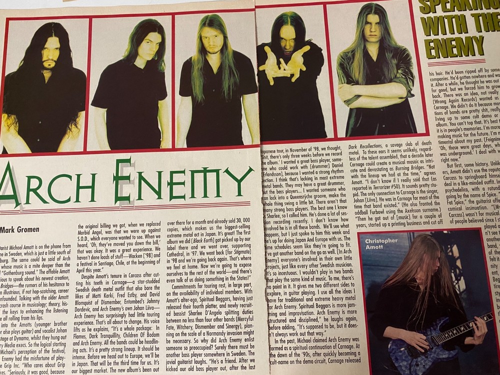 Arch Enemy, Three Page Vintage Clipping