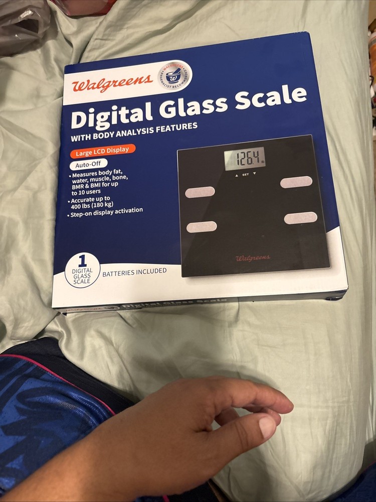 Walgreens Digital Glass Scale With Body Analysis Features, Black