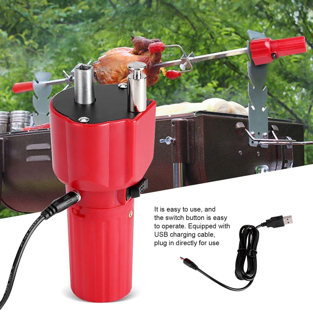 Barbecue Grill Rotator Motor, Red Solid Construction Electric Replacement Rot...
