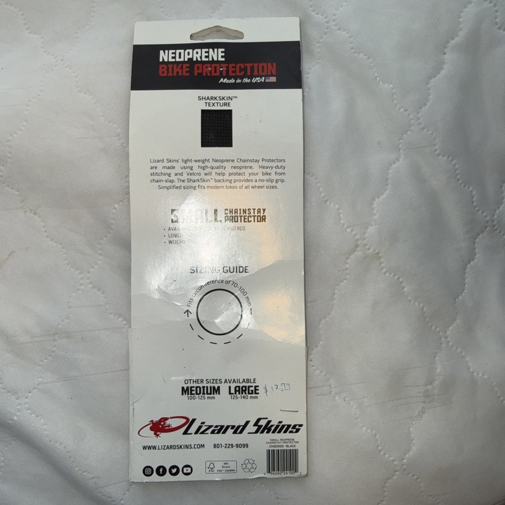 Lizard Skins Neoprene Chainstay Protector: SM, Black