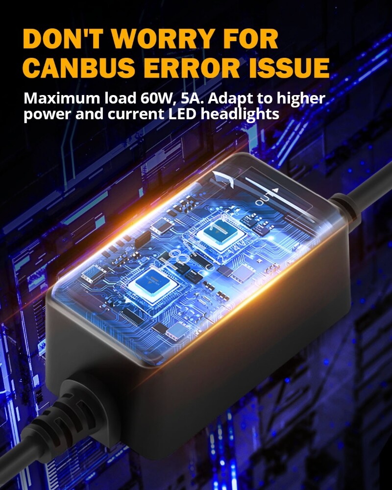 H11 H8 LED Headlight Canbus Error Free Anti Flicker Resistor Canceller Decoder