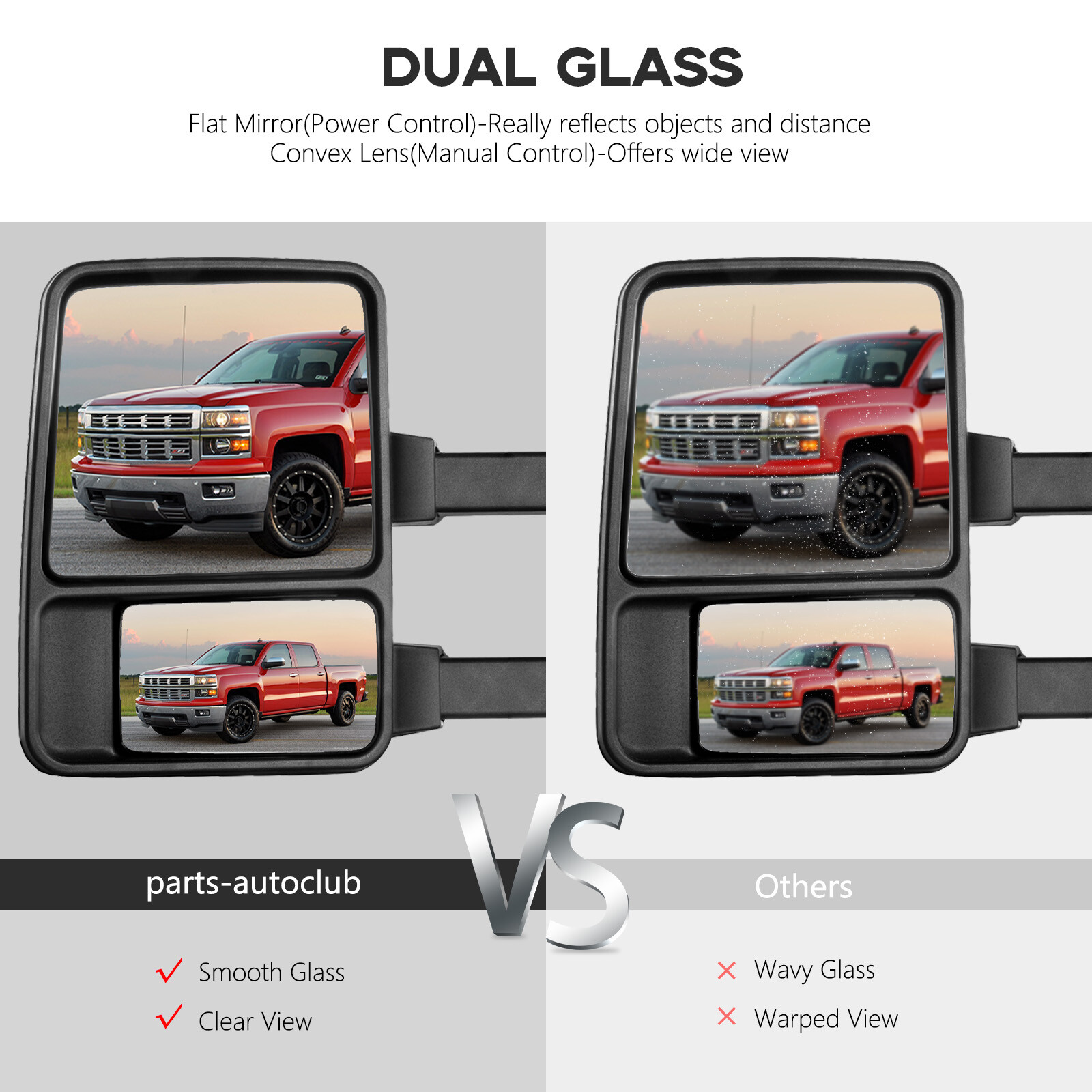 Tow Mirrors Power Heated SMOKE Turn Signal Light For 99-07 Ford F250 Super Duty