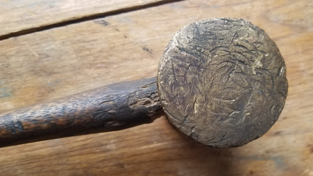 Antique Hammer with Brass Head