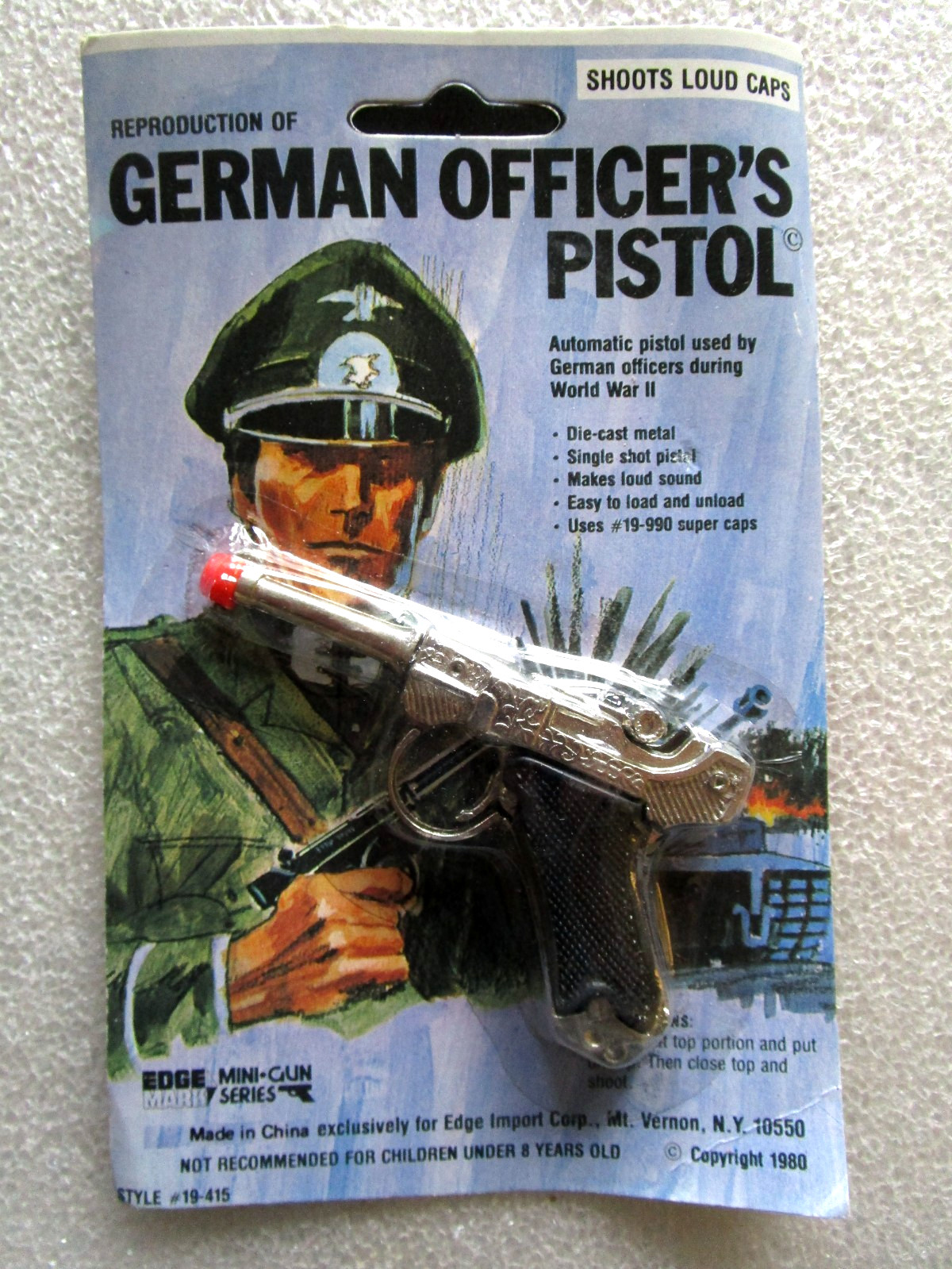 Edge Mark Mini Gun Seies Toy German Officer's Pistol Reproduction WWII 3.5" 1980
