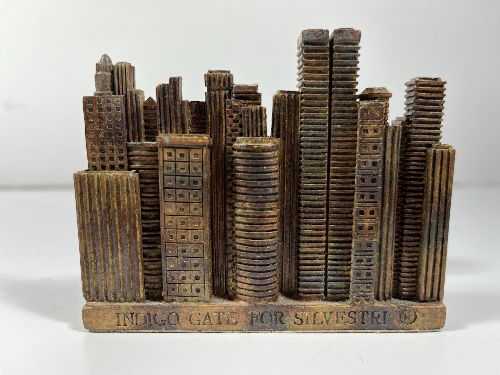 BEAR & BULL Wall Street Stock Market Business card Holder Indigo Gate Silvestri