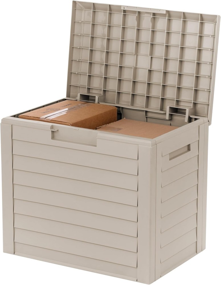 35-Gallon Outdoor Deck Delivery Storage Box Lockable & UV-Protected