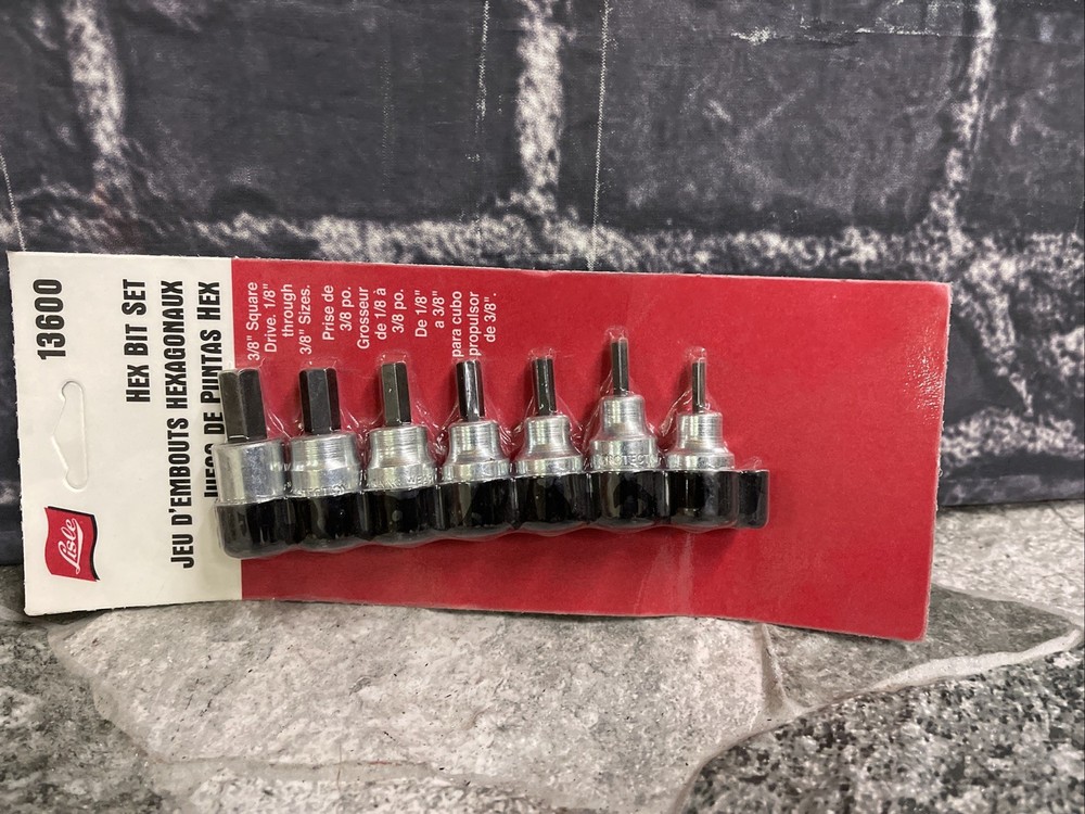 Lisle 13600 7pc 3/8" Dr. Hex Bit Set
