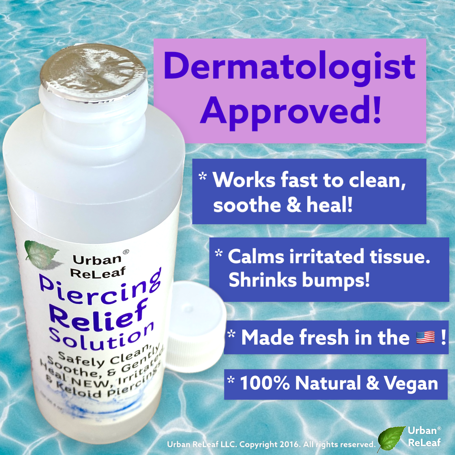 Urban ReLeaf Piercing Relief Solution! Aftercare Red Angry Bump Stretch Keloid