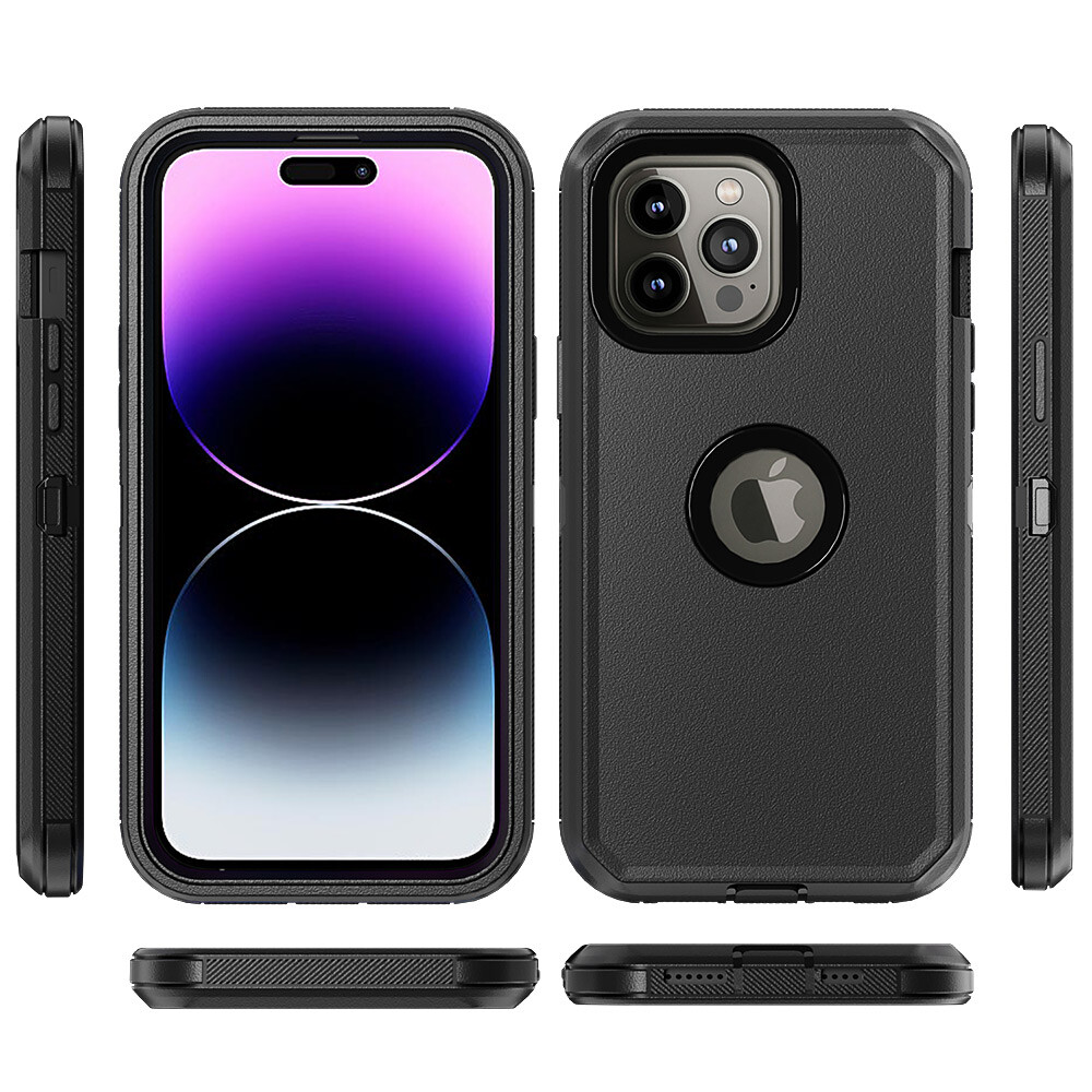 For iPhone 15 Pro Max 14 13 12 11 Shockproof Case Defender Cover With Belt Clip