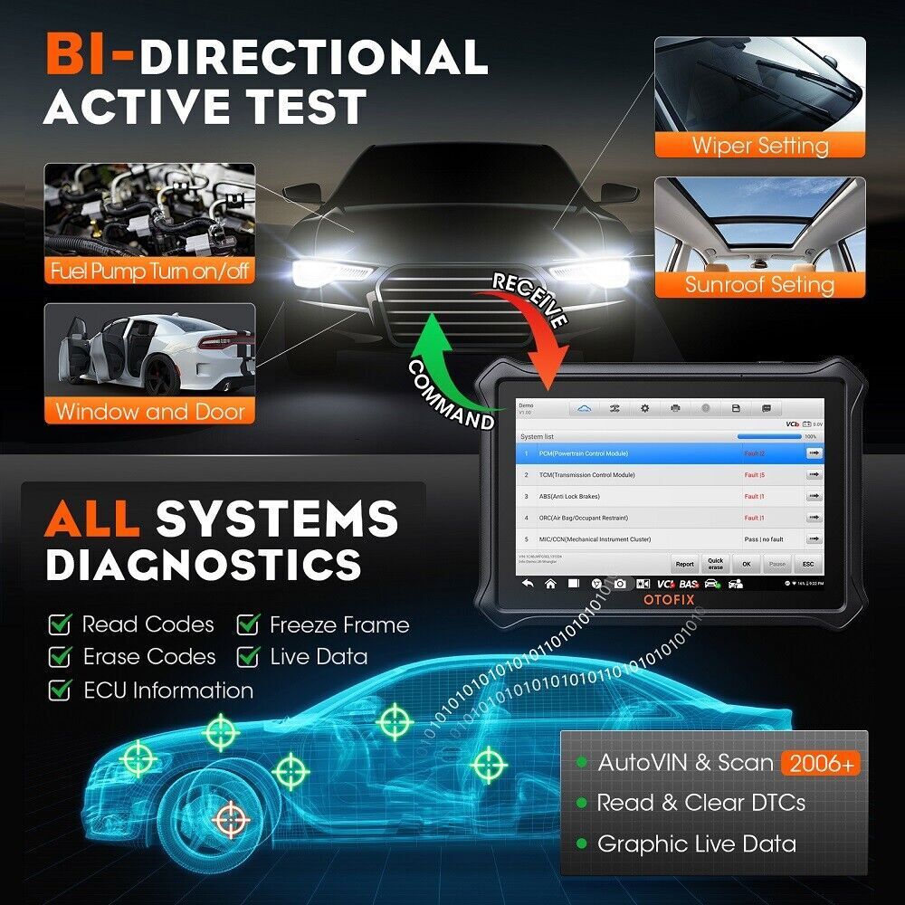 2025 OTOFIX D1 Lite Bidirectional Full System Diagnostic Tool Key Coding Scanner
