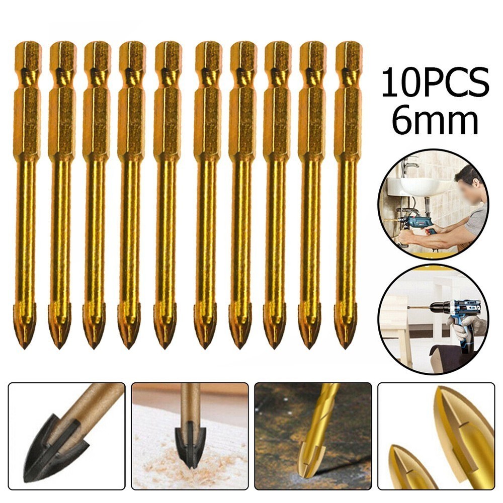 10pcs 6mm Multi-Material Tile Drill Bits Sets For Ceramic Porcelain Masonry Part