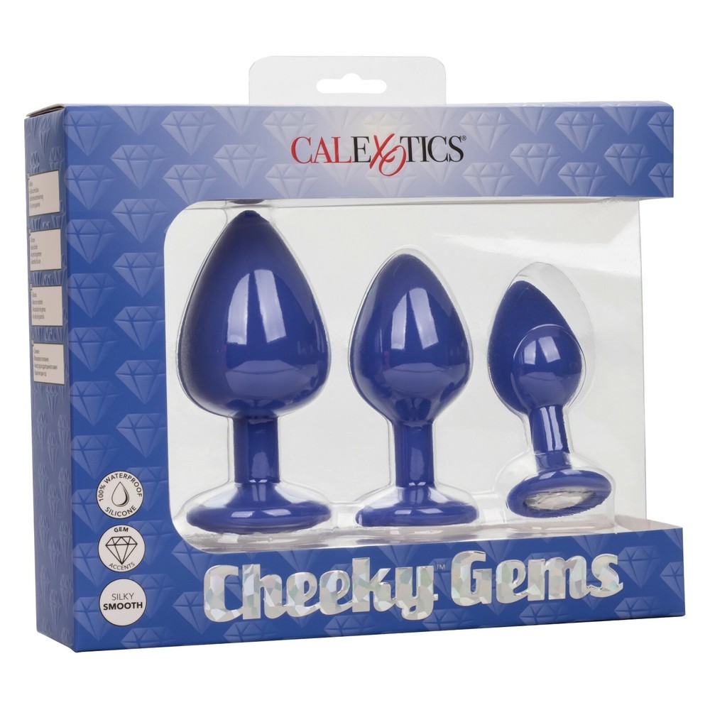 Cheeky Gems Purple Anal Expanders Butt Plug Set