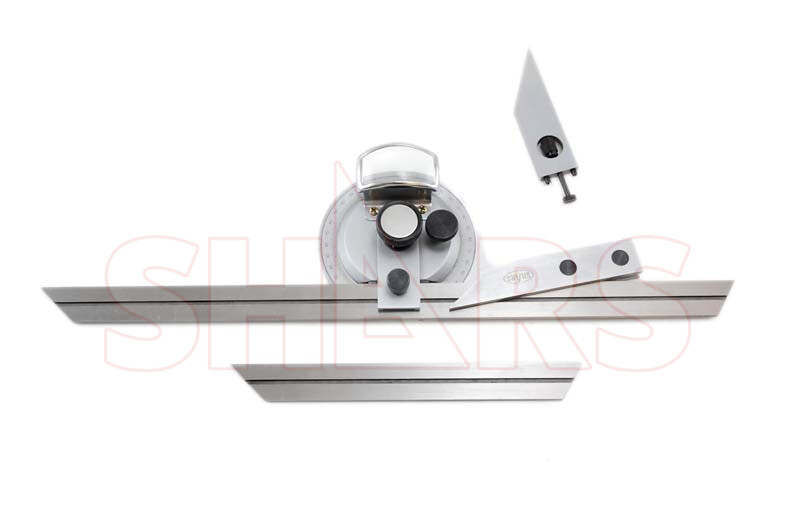 360 UNIVERSAL BEVEL DIAL PROTRACTOR 6" 12" BLADES SATIN #