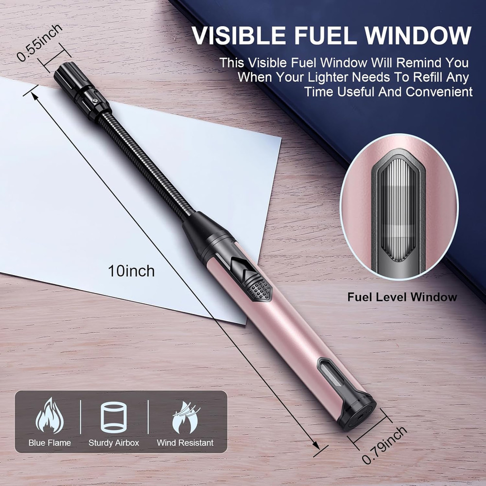 Torch Lighter Refillable Butane Lighter Long Flexible Neck Multipurpose Lighter
