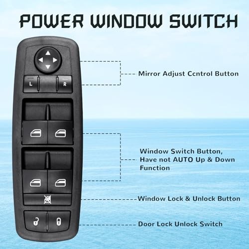 Master Power Window Switch, Driver Side 3 + 0 Pins, Replacement for 4602535AC