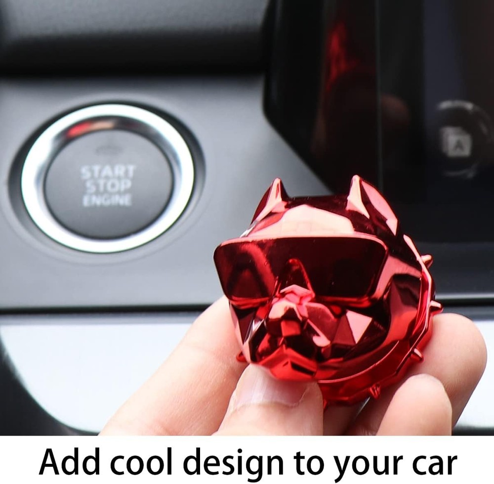 Car Push to Start Button Cover, Vehicle Interior Engine Ignition Switch-Red