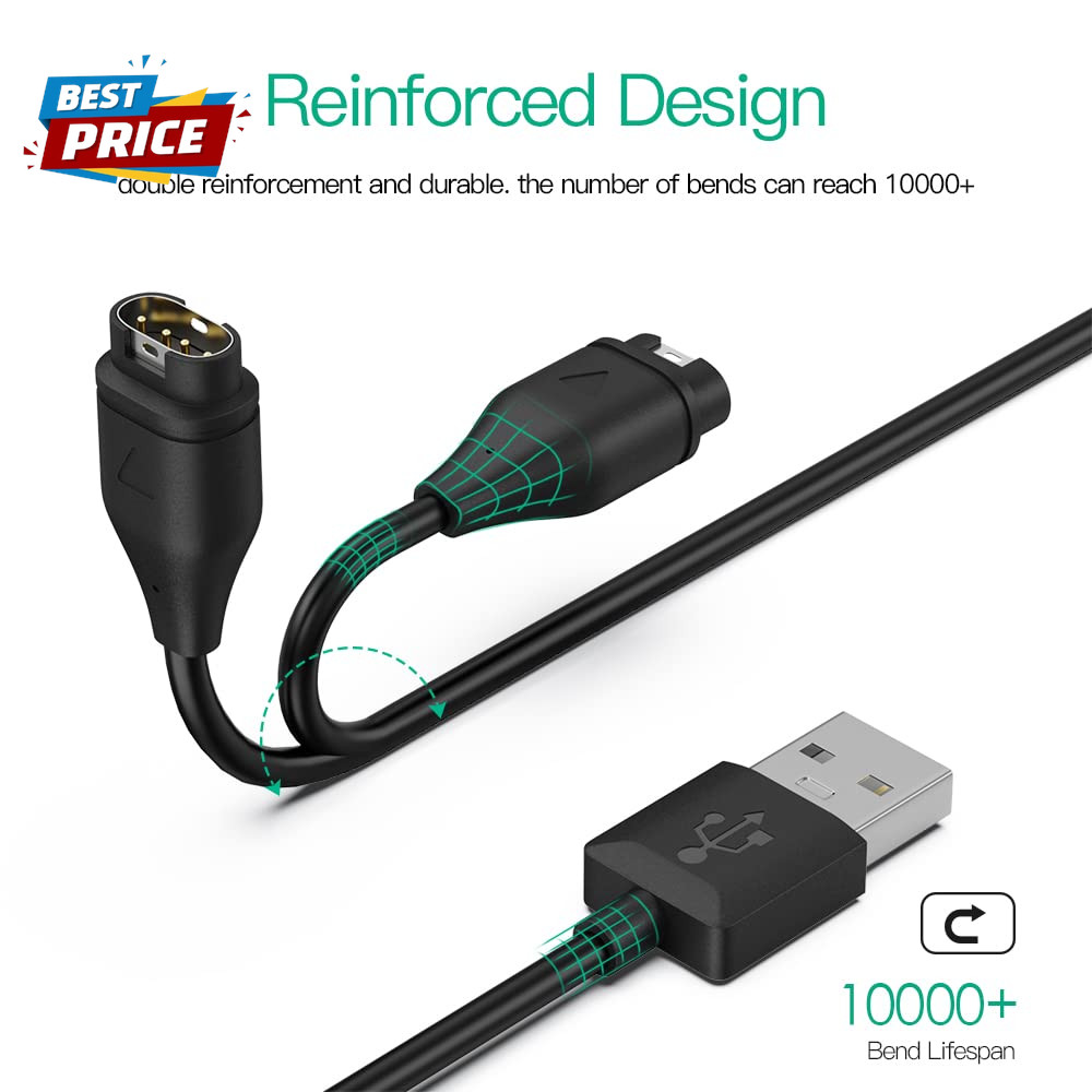 Compatible for Garmin Watch Charger Cable (2 Pack)