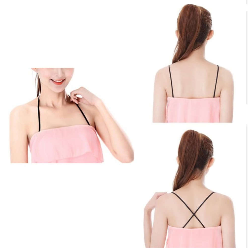 Magicmode 3 Pairs Bra 5mm Width Band, Thin Straps, White (Width:5mm)
