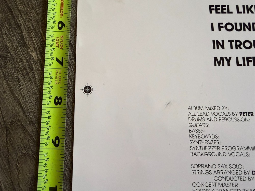 KISS Vinyl Album Back Cover Proof PETER CRISS Out Of Control Vintage Kiss Aucoin