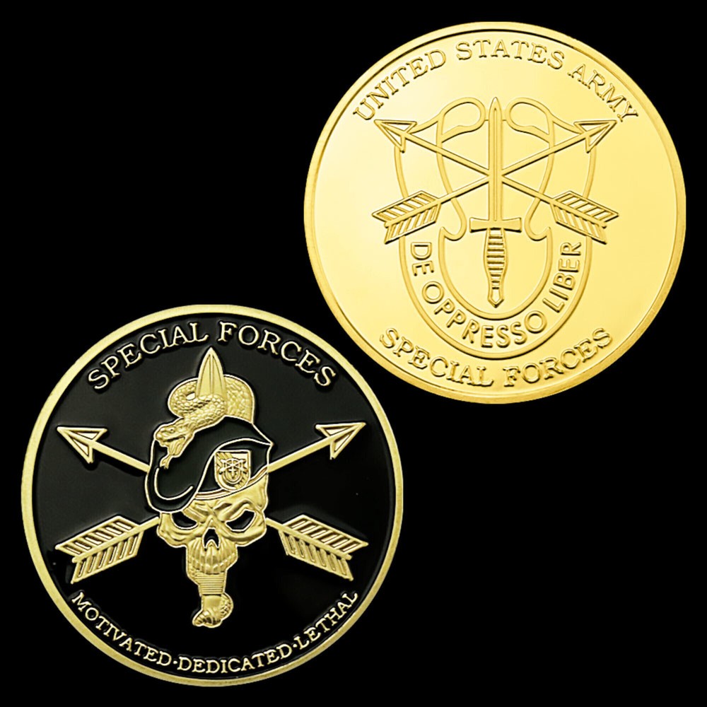 Army Special Forces Challenge Coin Motivated Dedicated Lethal