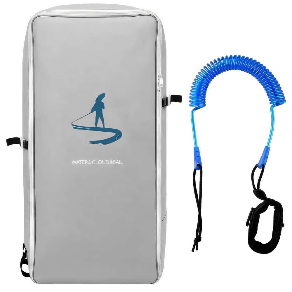 Thinkday 105L Waterproof Paddleboard Backpack and 10ft Coiled Leash Set Portable
