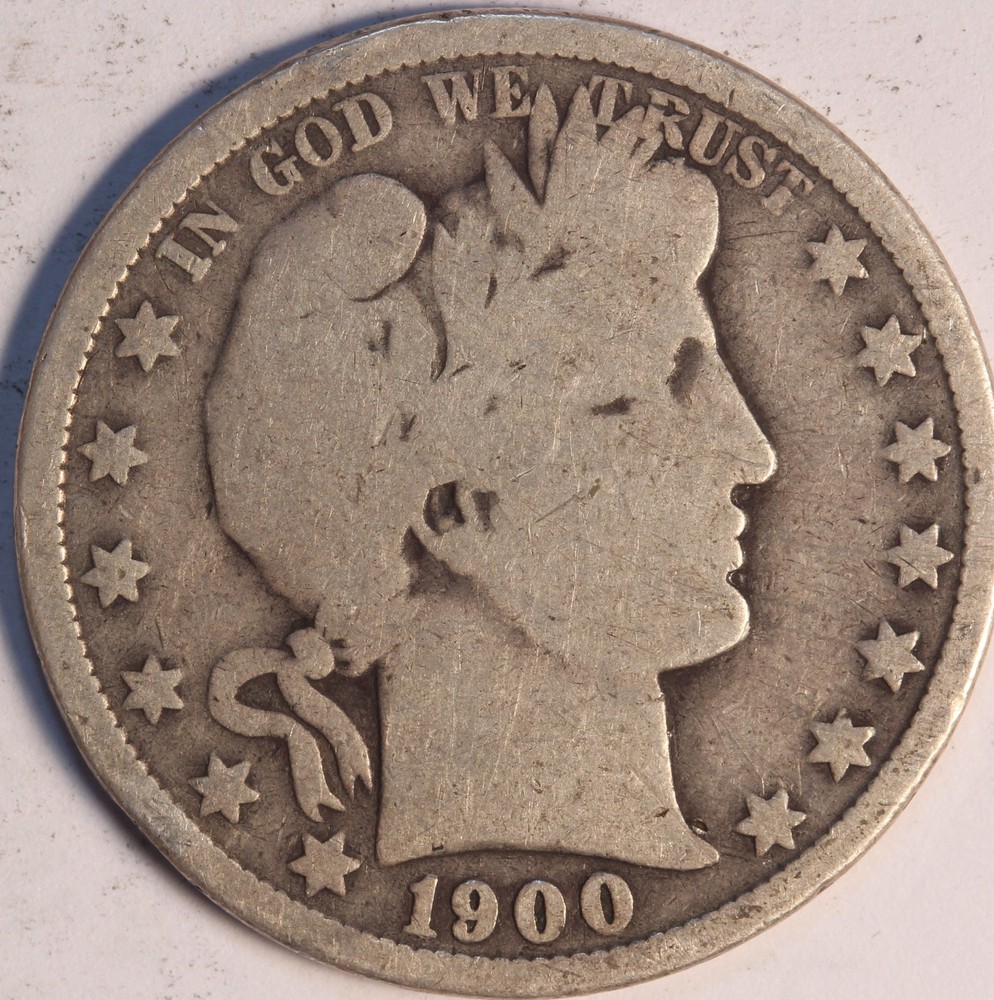 1900 O Barber Half Dollar, Nicely Circulated, Choice Gd, Nice Date, Sharp Coin!