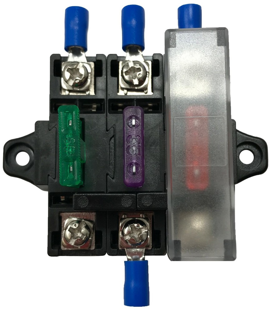 (3) 40 Amp Stack-able In-line Fuse Panel Distribution Block ATO/ATC & ATM/MIN