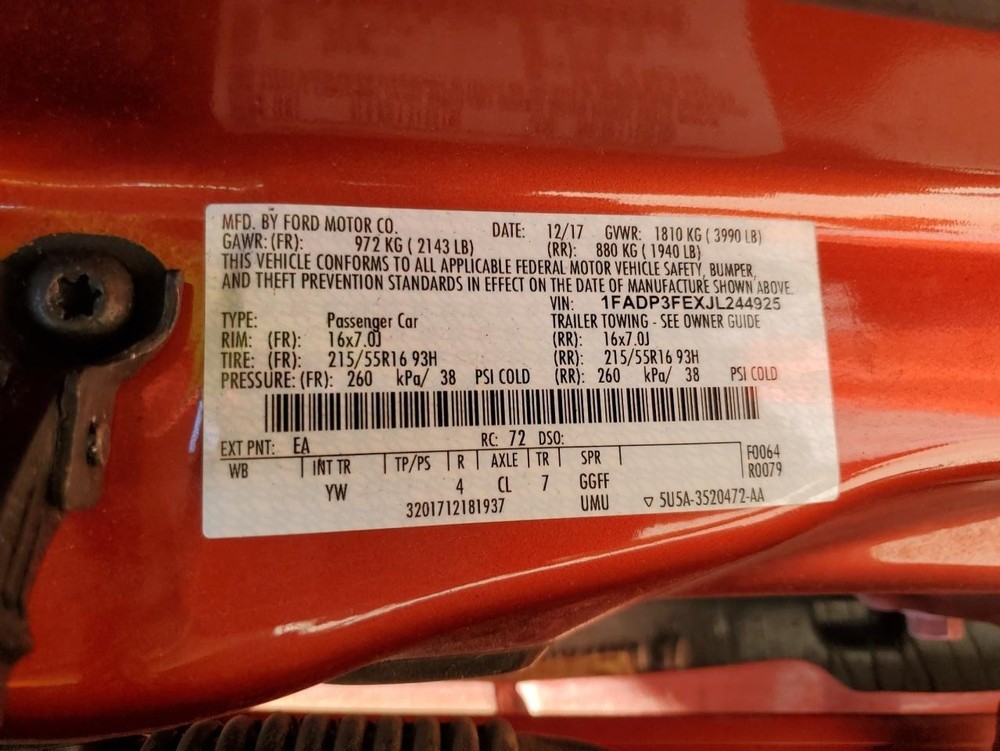 Used A/C Selector Switch fits: 2018 Ford Focus gasoline automatic temperature co