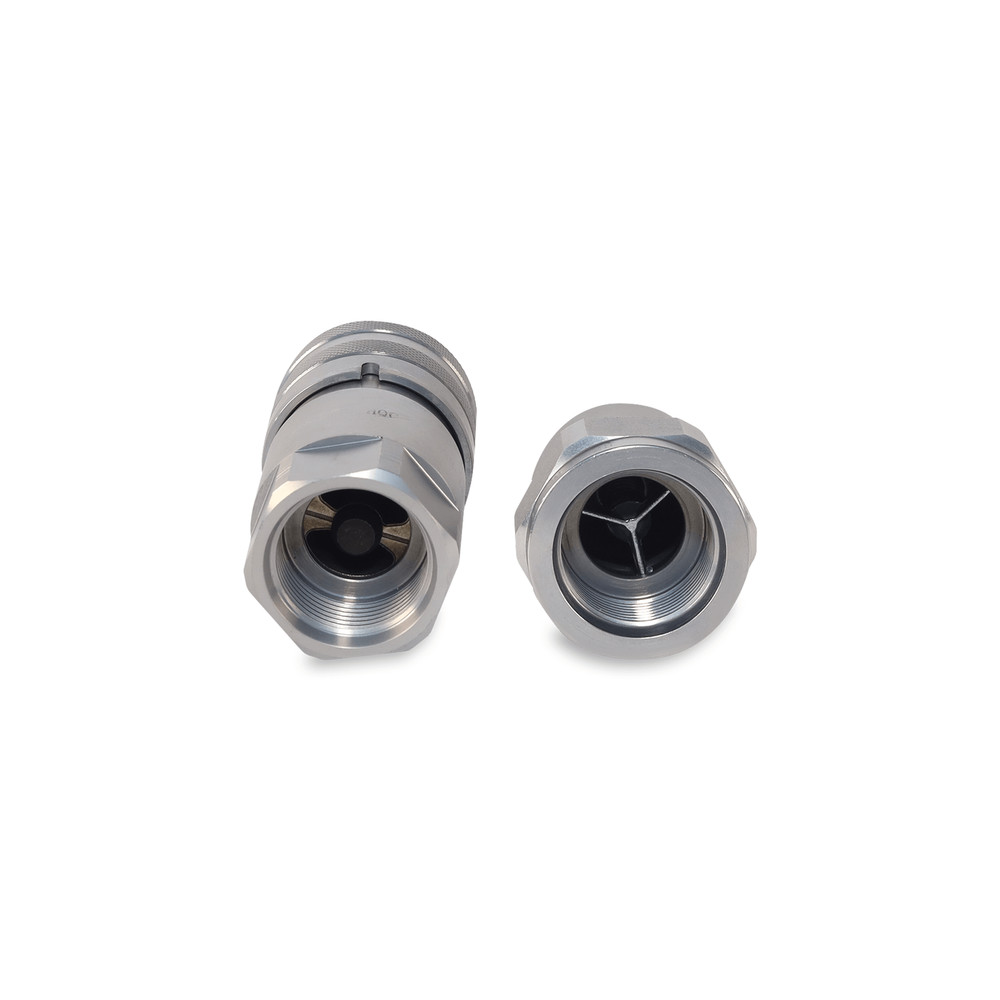 3/4″ Flat Face Hydraulic Quick Couplers Set - 1″ SAE Thread