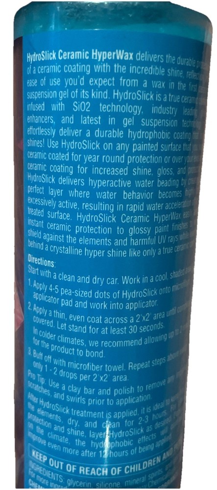 HydroSLICK Ceramic Coating Hyperwax Polish Infused With Si02 Technology