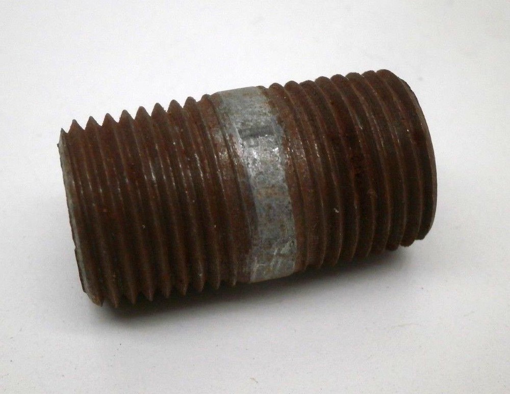 (10-Pack) 1/2" NPT x 1-1/2" Threaded Galvanized Pipe Nipple ½" x 1.5"