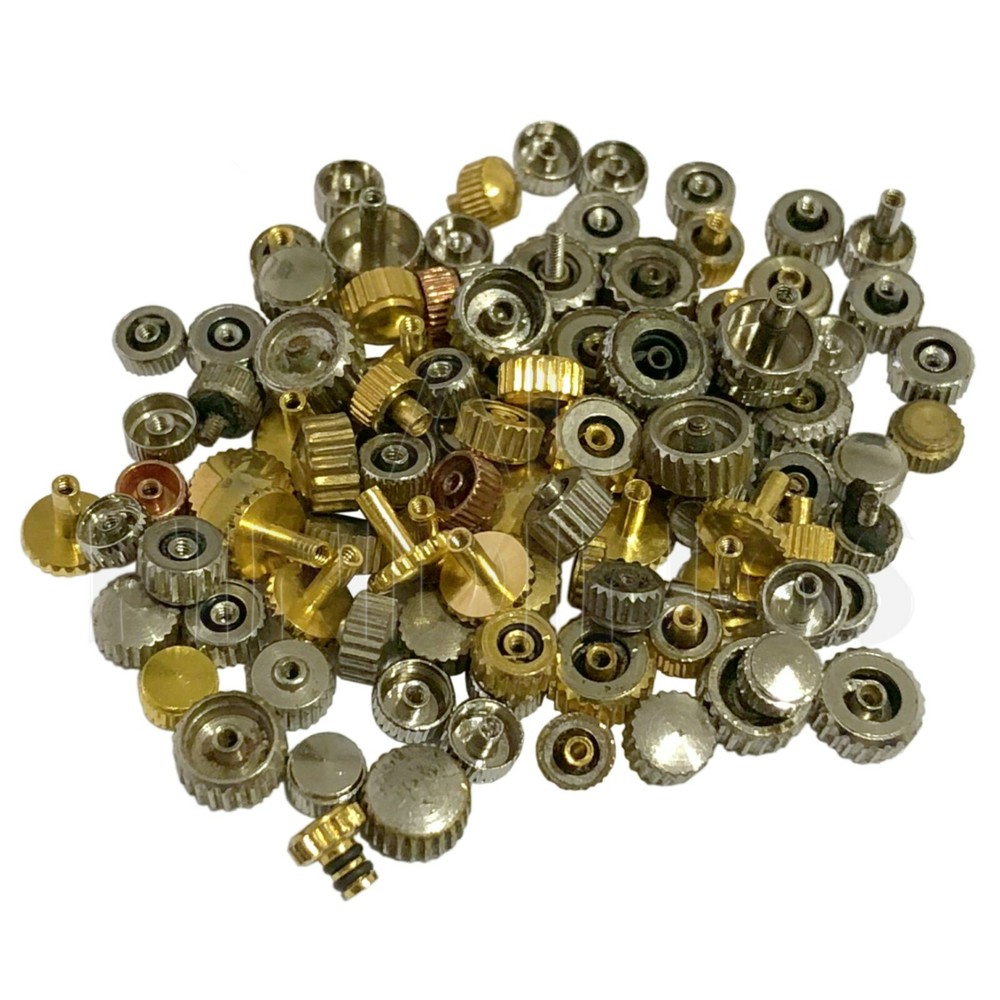 Mixed Crowns Watchmakers 100 assorted size watch crown winders repair replace