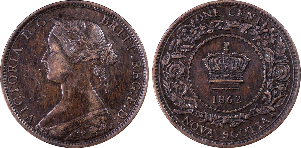 1862 Canada Nova Scotia Large Cent - Choice Extremely Fine, PCGS EF45