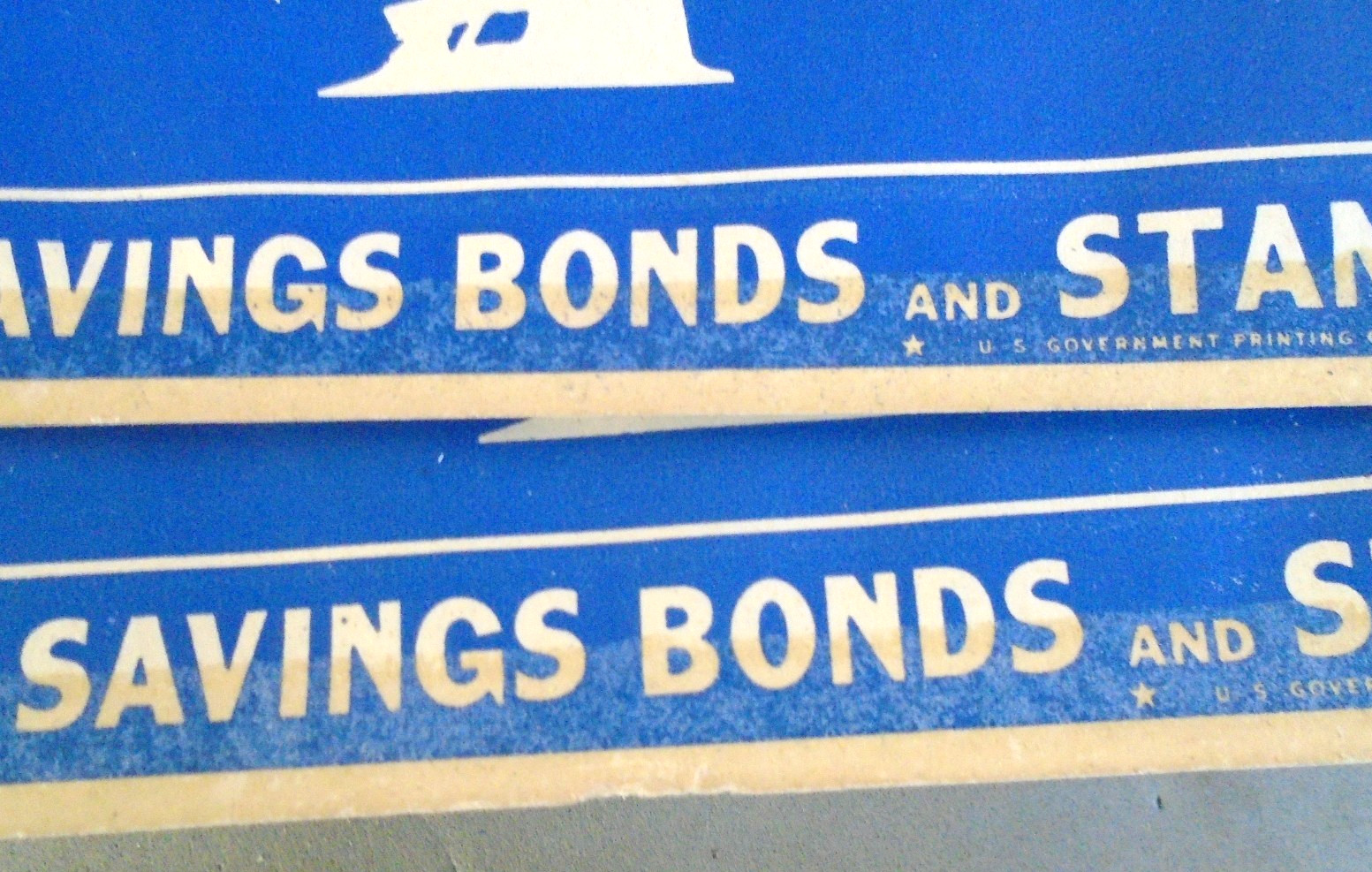WWII war bonds sticker, We Are Buying U.S. Savings Bonds and Stamps stickers