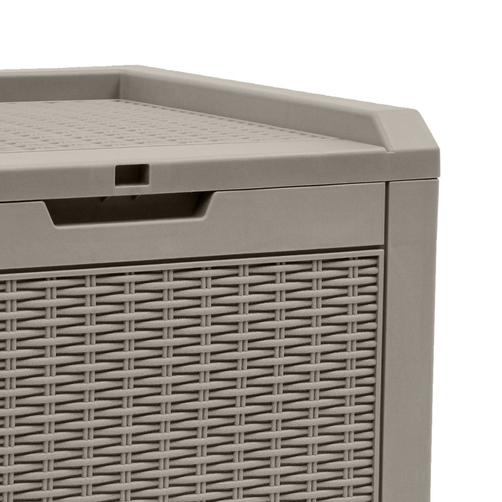Lockable 32 Gal Resin Deck Box,Storage Box with Lockable Lid & Side Handles