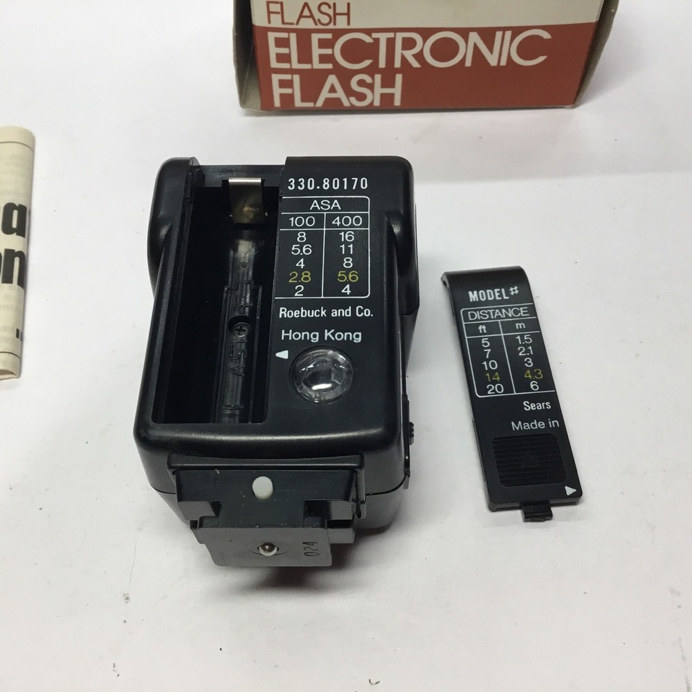 Sears Auto Electronic Flash - Box And Papers Camera Flash.