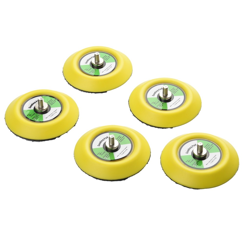 Sanding`Polishing Backing Pad`5pcs 3 75mm`Hook Loop M6 Thread For`Air Sander