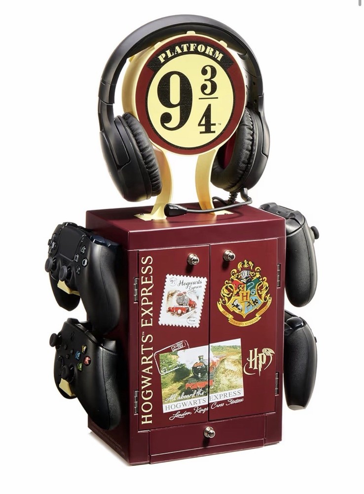 Platform 9 3/4 Controller & Headset Stand for Xbox PlayStation, Storage Drawer