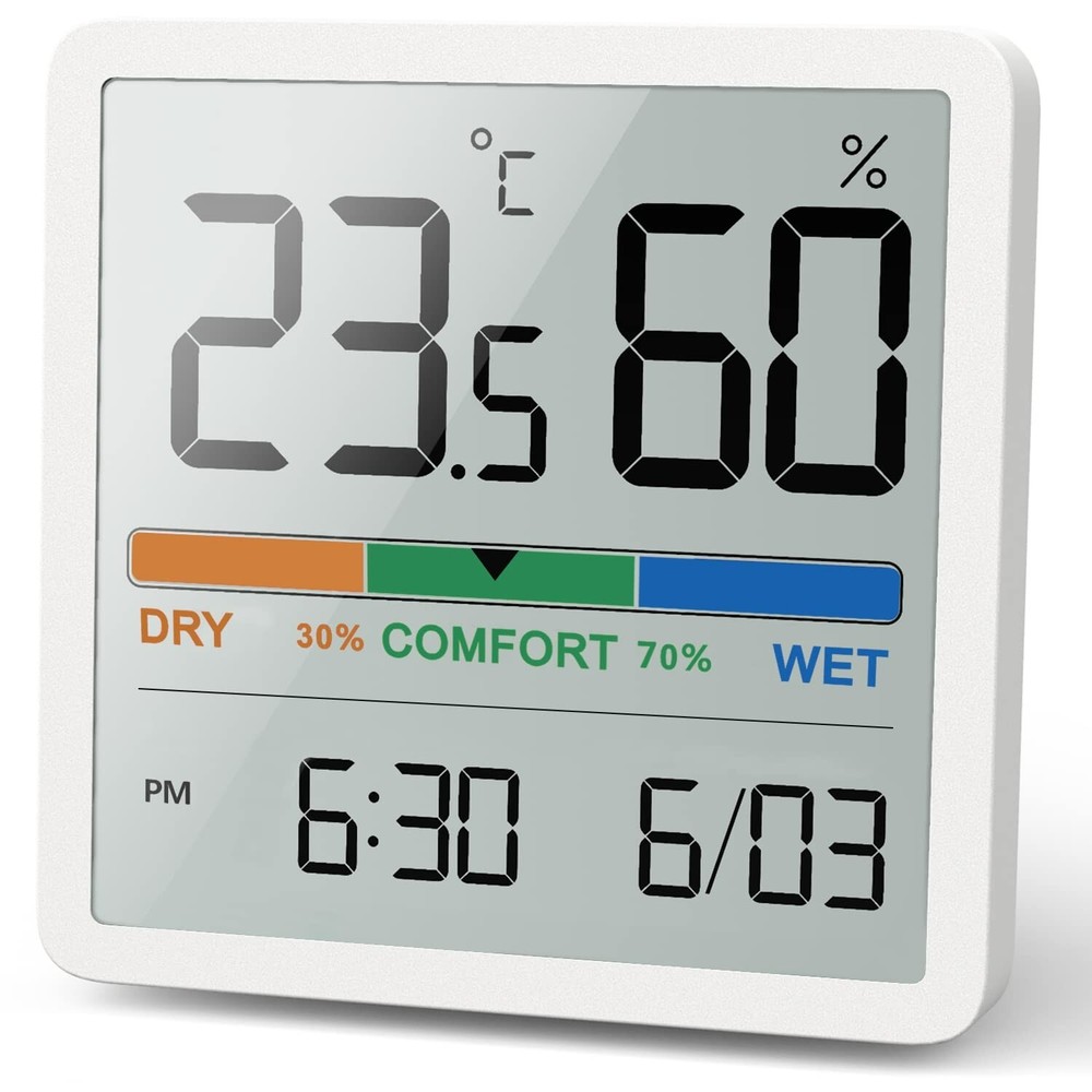 DIGITAL THERMOMETER HYGROMETER MOISTURE METER WALL CLOCK HOUSE
