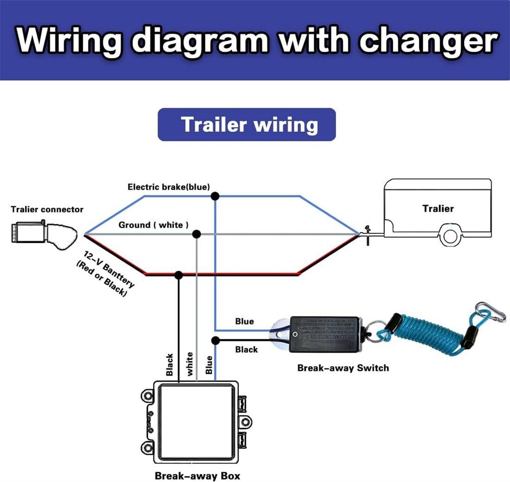 4Ft Trailer Breakaway Switch Trailer Break Control Kit Electric Brake Switch