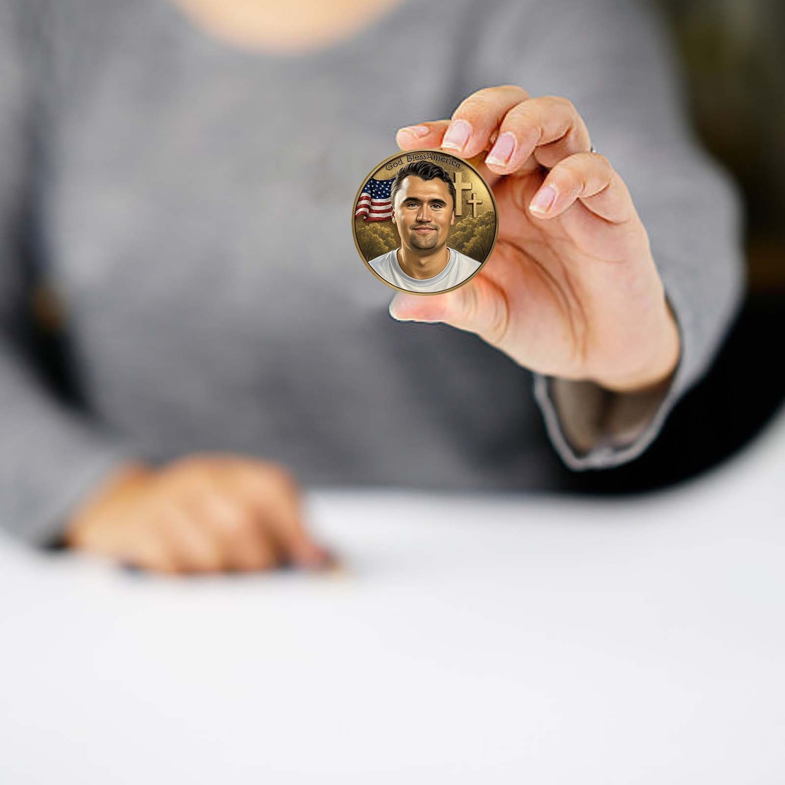 Charlie Kirk Commemorative Coin God Blessamerica Faith&Family